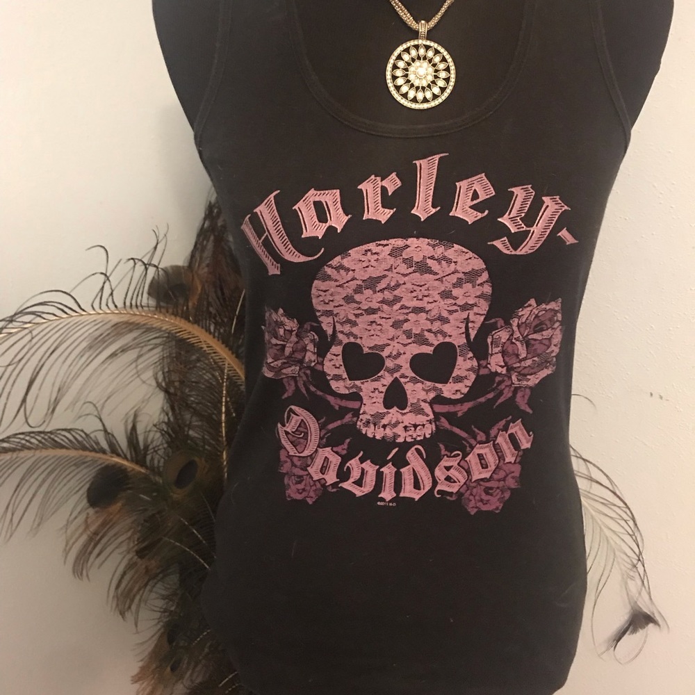 Purple lace skull tank